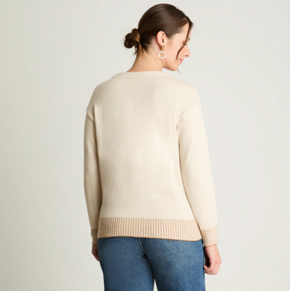 CARDIGAN DETALLES DE LUREX BEIGE