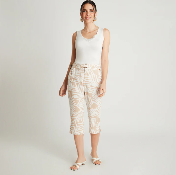 CAPRI ESTAMPADO CON LAZO Y BOLSILLOS